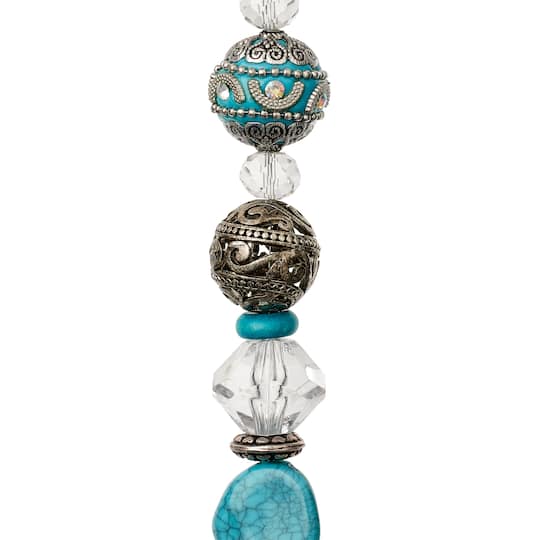 Clear & Blue Turquoise Strung Beads By Bead Landing™